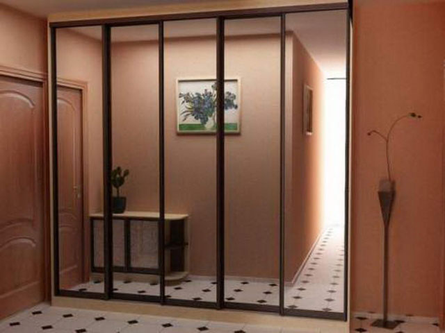 шкаф купе с зеркальной дверью