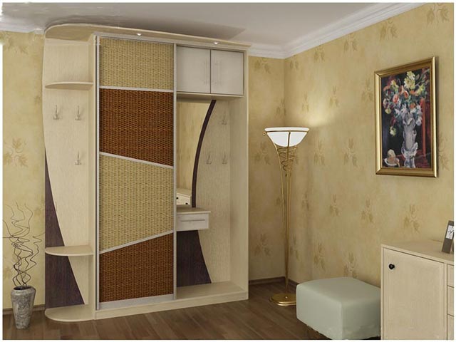 шкаф купе из ротанга